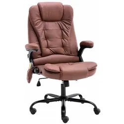 vidaXL Bürostuhl mit Massagefunktion Hellbraun Wildleder-Optik