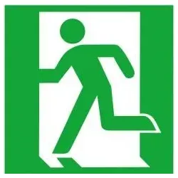 Rettungszeichen 150x150mm Folie Rettungsweg/Notausgang links