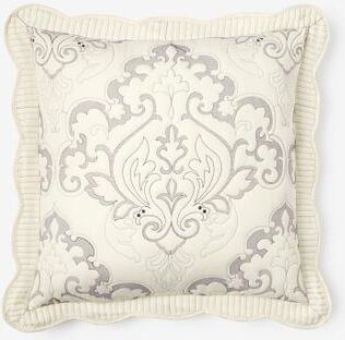 Amelia Euro Sham by BrylaneHome in Ivory Lavender (Size EURO)