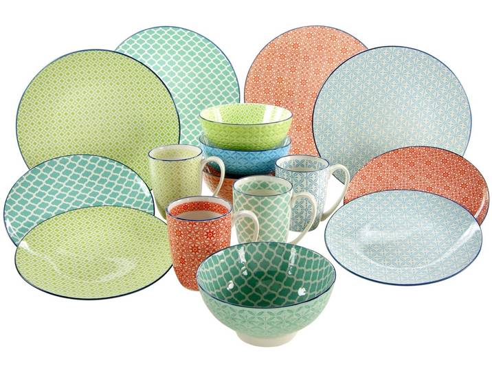 creaTable Kombiservice 16-tlg MEDITERRAN, multicolour, Steinzeug