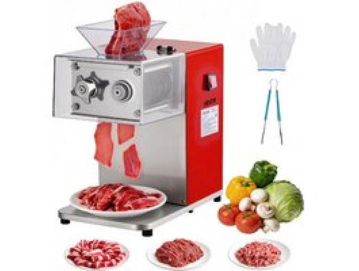 VEVOR Trancheuse Électrique Professionnelle, Éminceur à Viande avec Lame Tranchante en Acier Inoxydable de 3,5 mm, pour Viande Fraîche Désossée et Légumes Tendres Cuisine Restaurant Charcuterie