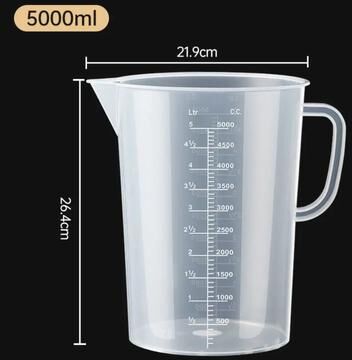 Uplift Treasures Clear Graduated Plastic Measuring Cup With Lid Large Mixing Beaker 5000ml