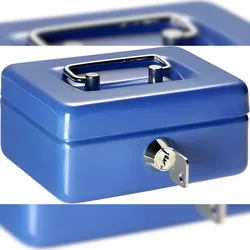 Alco Geldkassette Mini-Box Stahlblech 125x95xx60mm blau