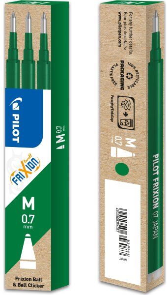 Pilot Frixion Refill   M   Grøn   3 Stk.