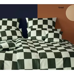 Elegante Mako-Satin Bettwäsche Plenty - 155x220 cm + 80x80 cm	forest
