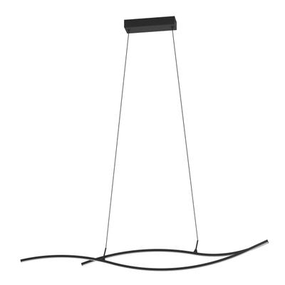 EGLO Hängeleuchte "Grisolia Hängelampe, Wohnzimmerlampe, Metall und Kunststoff, Lampe", schwarz, 1, H: 120cm, 1 Stk., Leuchten, Hängeleuchte - L115 x B7 x H120 cm - schwarz - 20W inkl., Hängeleuchte