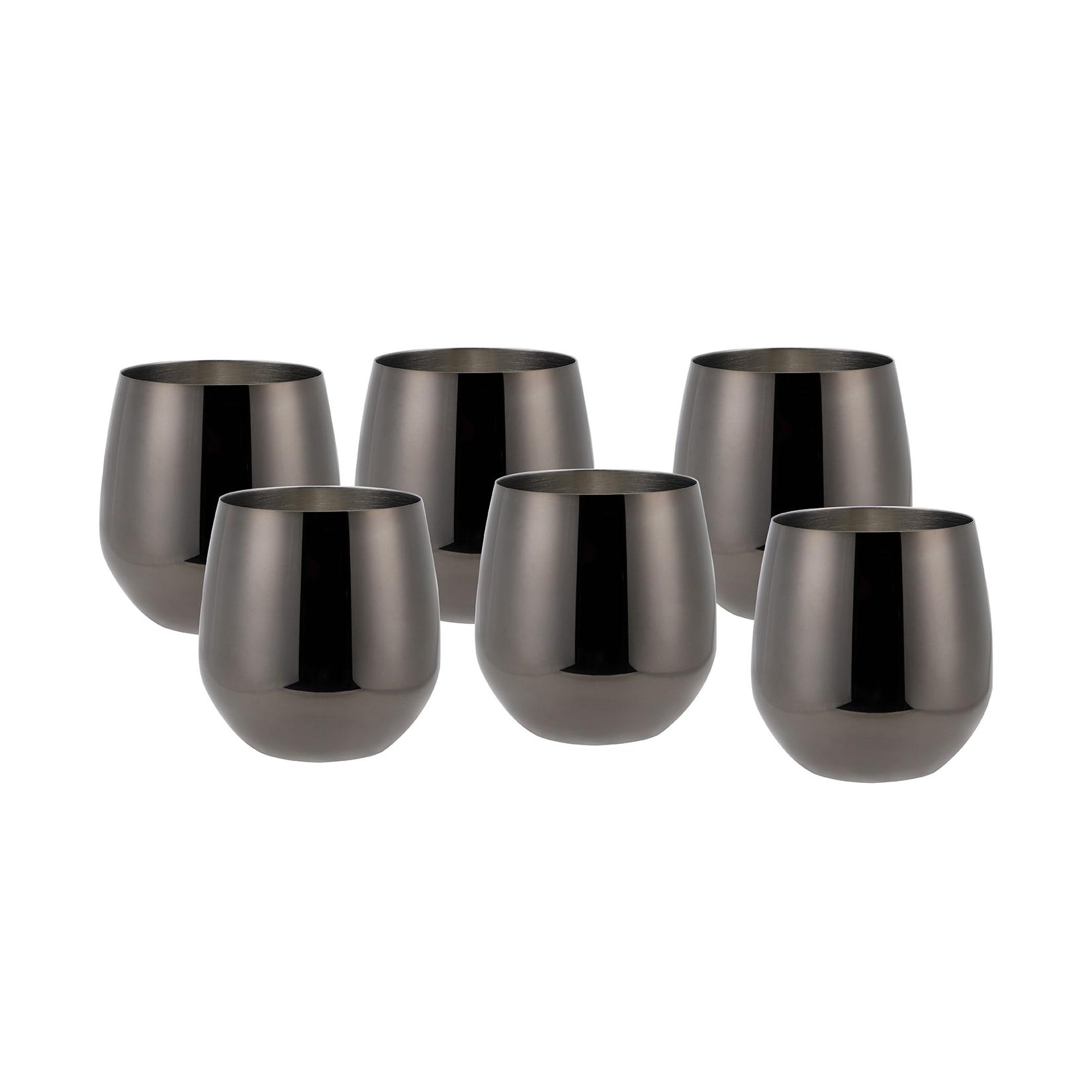 ECHTWERK Weinglas Set, 6-teilig, Edelstahl Weinkelche, 500 ml