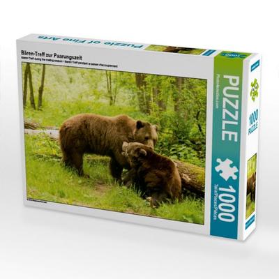 CALVENDO Puzzle Bären-Treff zur Paarungszeit 1000 Teile Puzzle quer | 1000 Teile Lege-Größe 64 × 48 cm Foto-Puzzle für glückliche Stunden