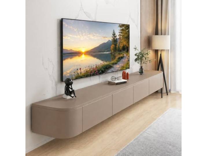 FGNIXLN TV Lowboard Hängend,120-300 cm Moderner TV Schrank Fernsehschrank für das Wohnzimmer Geeignet für das Wohnzimmer und Schlafzimmer (Khaki,140CM)