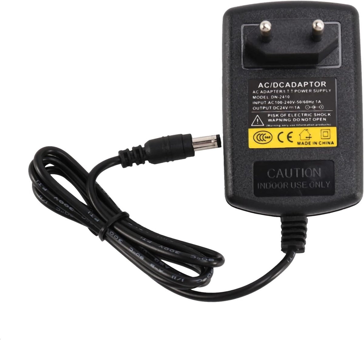 Voedingsadapter 110V-220V AC naar 24V DC 1A met EU-stekker, zwart