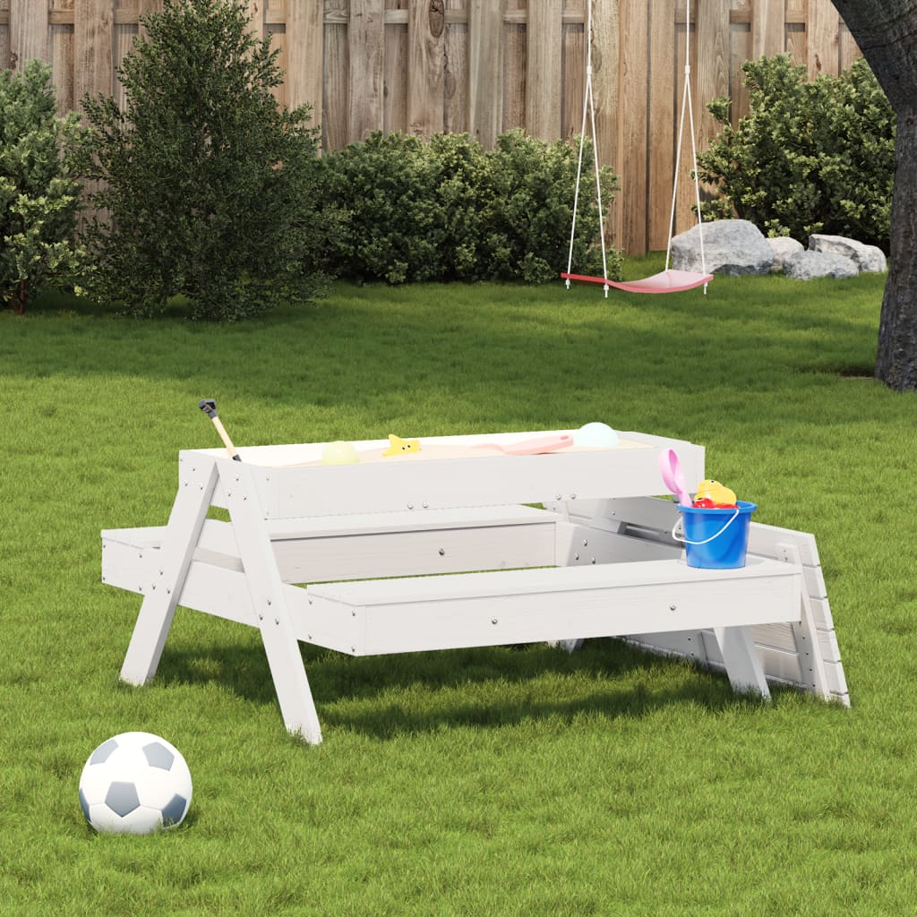 vidaXL Table de pique-nique avec bac à sable pour enfants pin massif