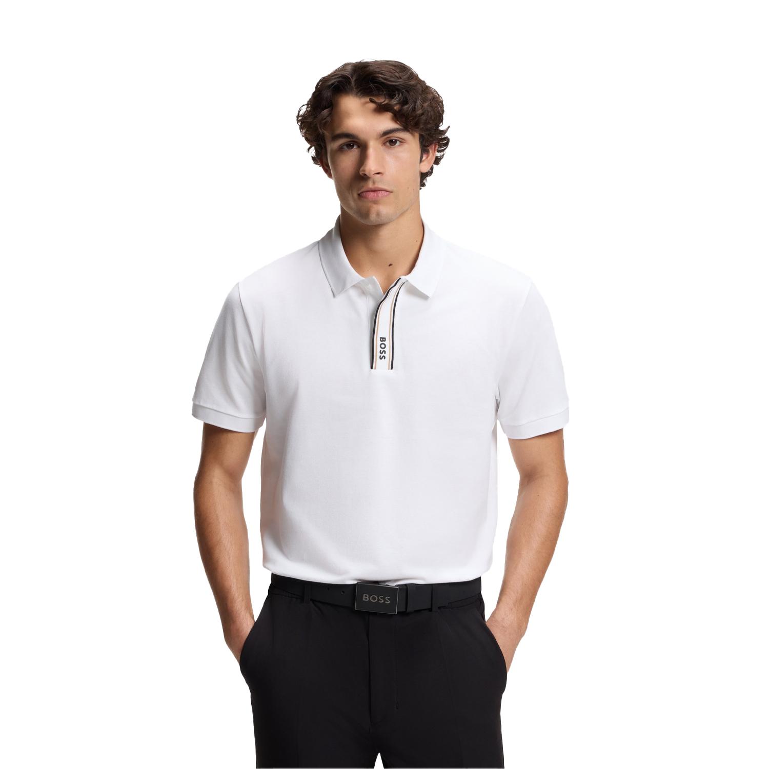 Boss Heren Logo Regular Poloshirt (Wit)