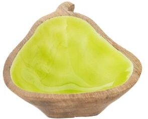IH Casa Decor Mango Wood Enamel-Coated Bowl Décor Pear Green - Set of 2
