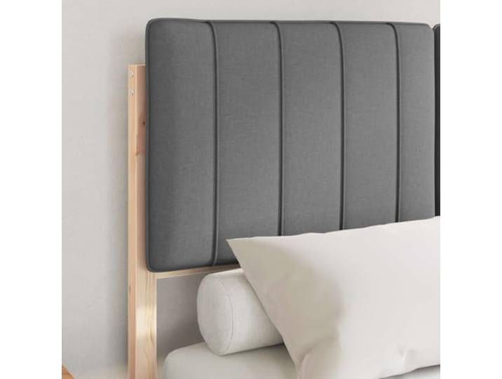 KTHLBRH Doppelbett 120 x 190 Dunkelgrau Gestell aus massivem Kiefernholz, gepolstertes Kopfteil, kein Boxspringen erforderlich, einfache Montage