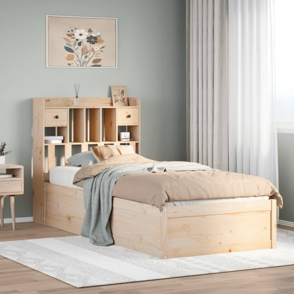 Prolenta Massief houten bed met nachtkastjes en lades, 90x190 cm