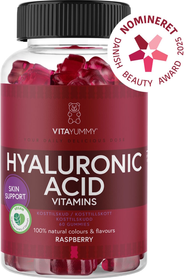 VitaYummy Hyaluronic Acid, Raspberry Kosttilskud 60 stk