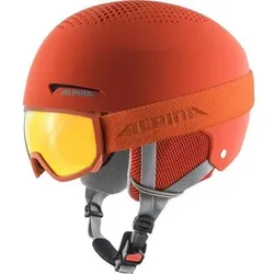 ALPINA Kinder Helm ZUPO SET (+SCARABEO JR), Größe 51 in Rot Rot