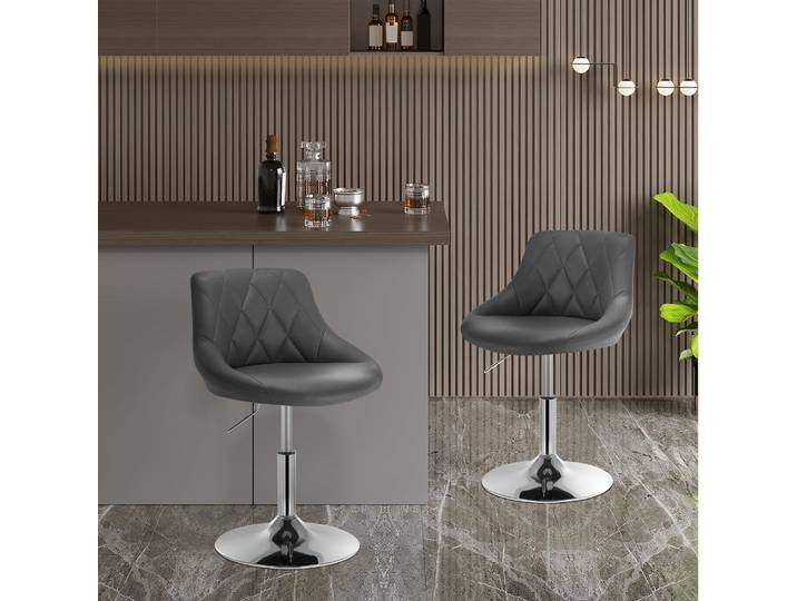 WOLTU 1PC Tabourets de bar pivotants réglables en hauteur, chaise de bar rembourrée avec dossier, chaises de salle à manger, de cuisine et de café