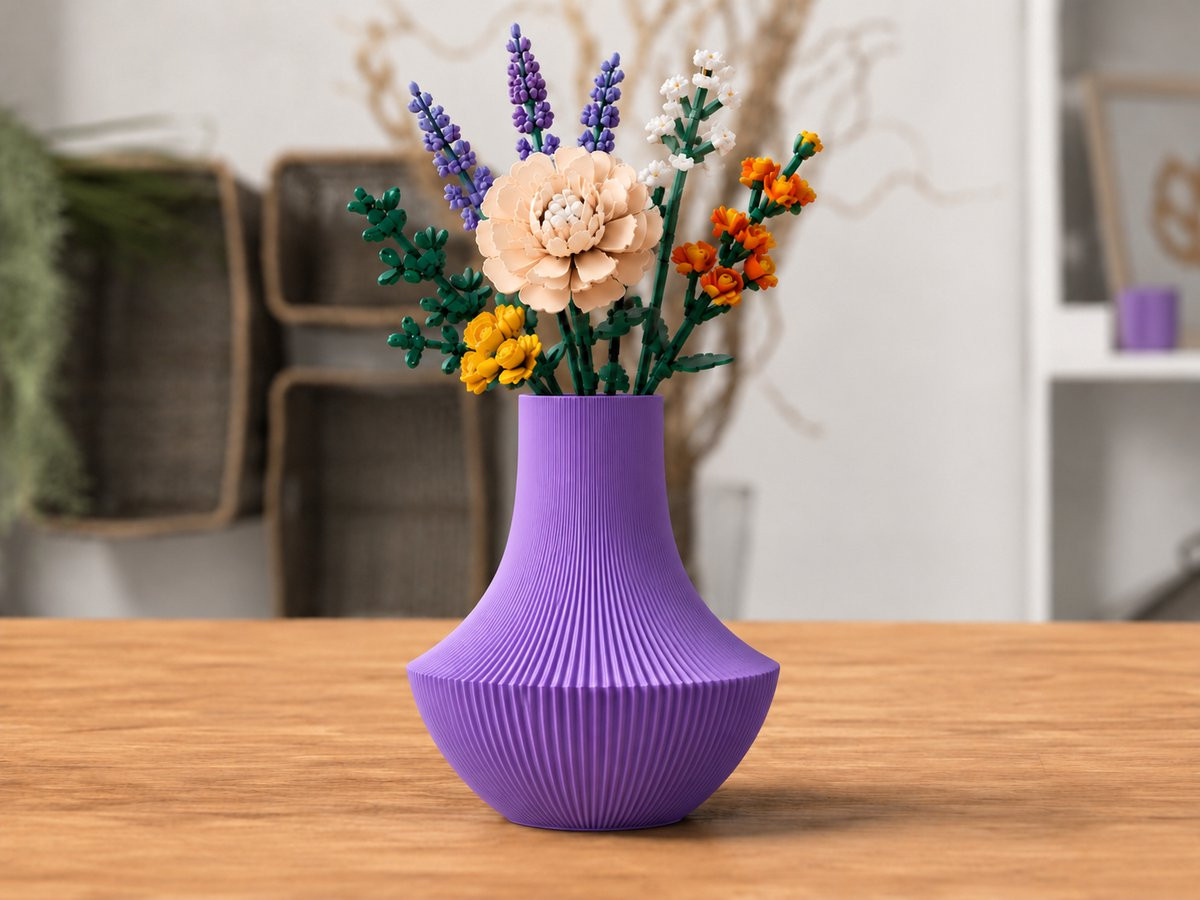 Skushy Vaas Violet Paars - Japandi Designvaas voor Droogbloemen en Kunstbloemen