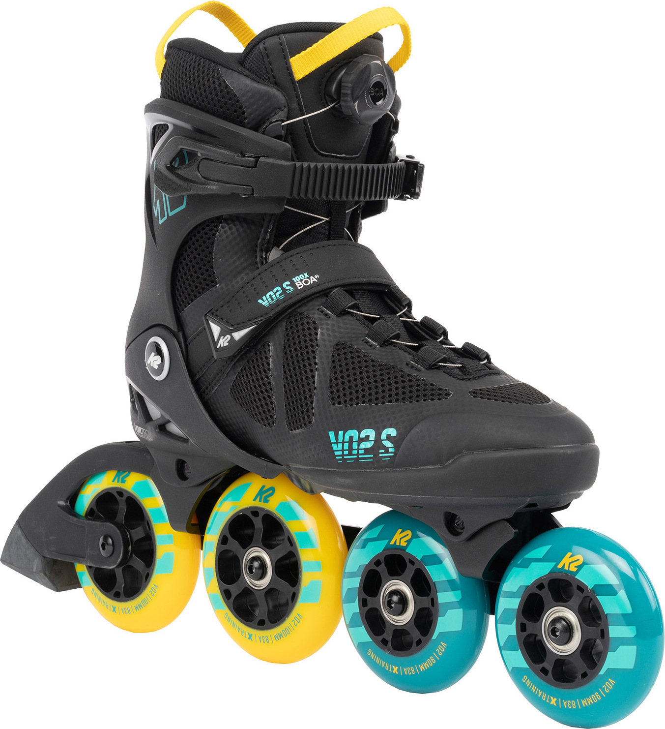 K2 Skates VO2 S 100 X BOA Inline Skates Unisex schwarz - blau - gelb Größe EU: 44.5