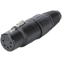 NEUTRIK® XLR, 5-pol , Metall-, Löttechnik-Kabelbuchse, vergoldete(r) Kontakt(e), gerade, schwarz verchromt