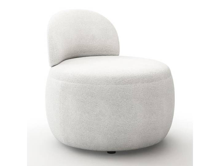 Fauteuil - Piera - Tissu bouclé blanc - Confortable - Design moderne - 1 place