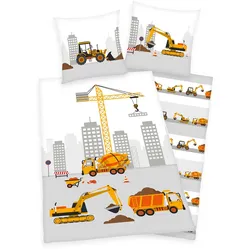 Herding Young CollectionKinderbettwäsche Baustelle 70x90cm, 140x200cm - mehrfarbig - 70x90/140x200cm