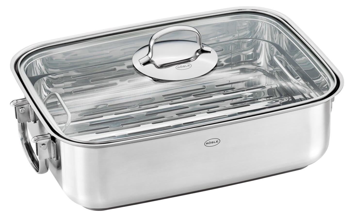 Rösle Elegance rechthoekige braadpan met glazen deksel