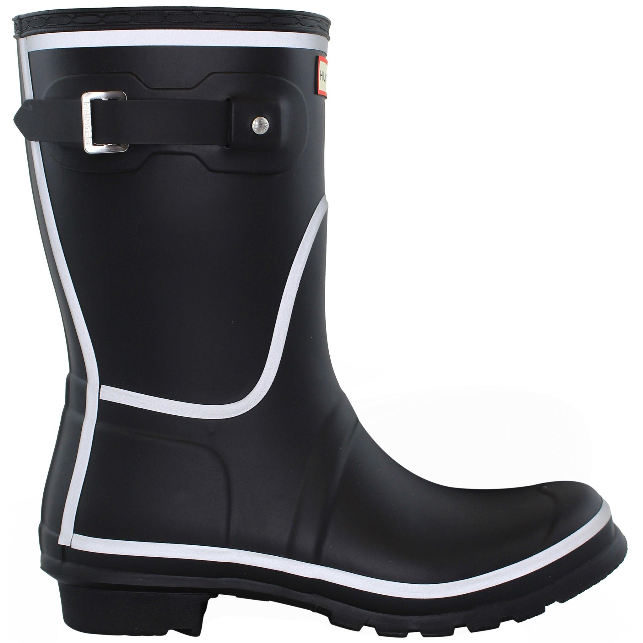 Hunter Kurze Reflektierende Umriss Damen Schwarze Gummistiefel