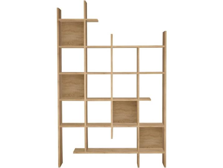 Etagère déstructurée 6 niveaux effet chêne 122 cm