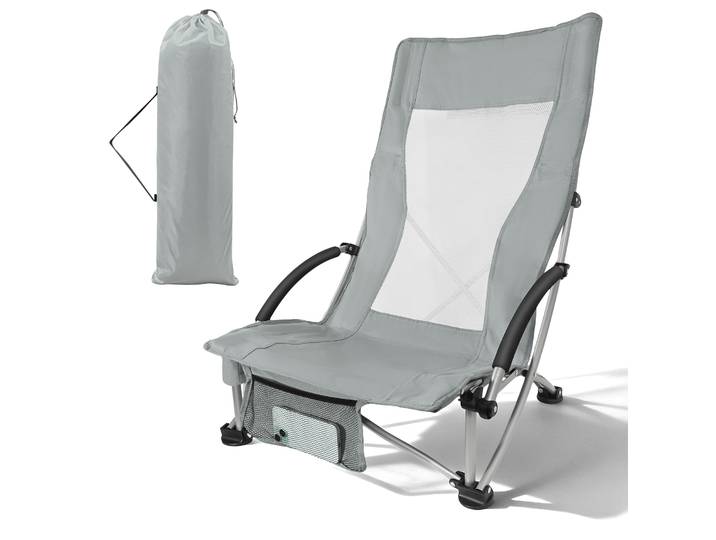 Chaise de camping portable, chaise de plage avec sac, pliable, légère, surdimensionnée pour tous, facile à ouvrir et à fermer pour le camping, la randonnée