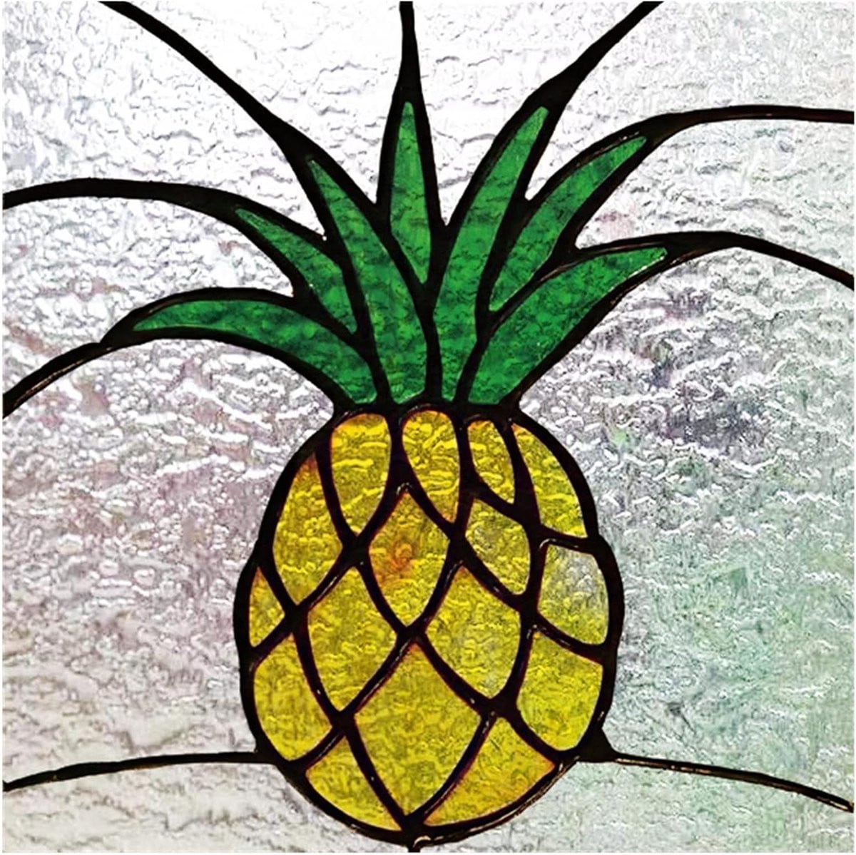 Raamfolie Glas-in-lood Decoratieve Sticker Art Deco Design - 40 x 40 cm
