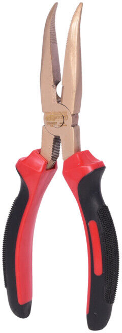 KS Tools Pince à bec demi-rond BERYLLIUMplus, coudée 180 mm (962.0612)