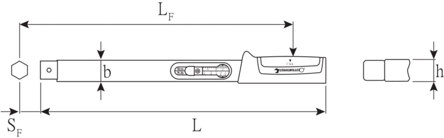 Stahlwille Drehmomentschlüssel ohne Einsteckwerkzeug, maximales Drehmoment: 300 Nm (50184030)