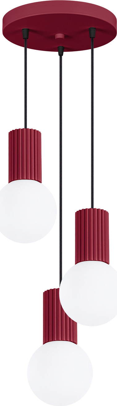 Sollux Hanglamp HALO 3P bordeauxrood