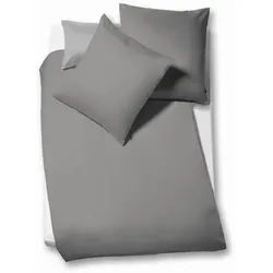 fleuresse Flanell-Bettwäsche Lech 135 x 200 cm Flanell Grau Granit