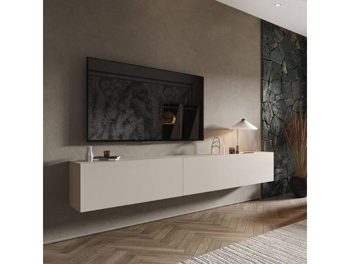 Mur TV Gava Dmora en Bois Mélaminé Beige