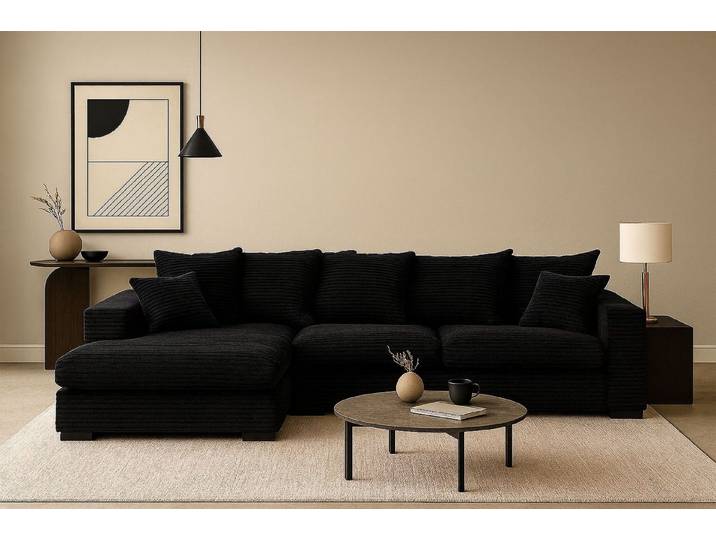 Kaiser Möbel Ecksofa Sofa L-form, Couch L-form Gabon stoff Zoom Ottomane