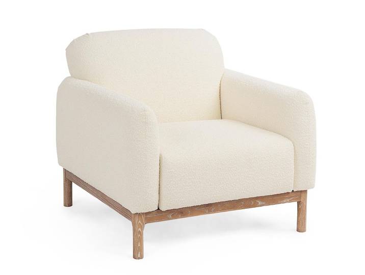 Feeling4Home Sessel Detroit aus Bouclè-Stoff, Creme