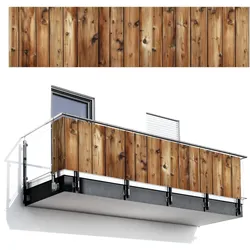 BALKON-SICHTSCHUTZ Holz - Braun Deko XXL 500x120 cm