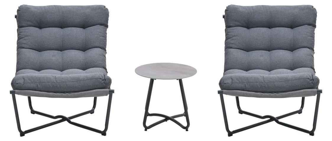Garden Impressions Danzig relaxstoelen set - carbon black - mystic grijs