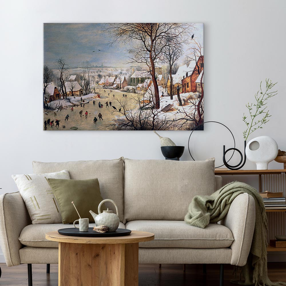 home24 Canvas afbeelding Winter Landscape grijs/multicolor B: 120 cm, H: 80 cm