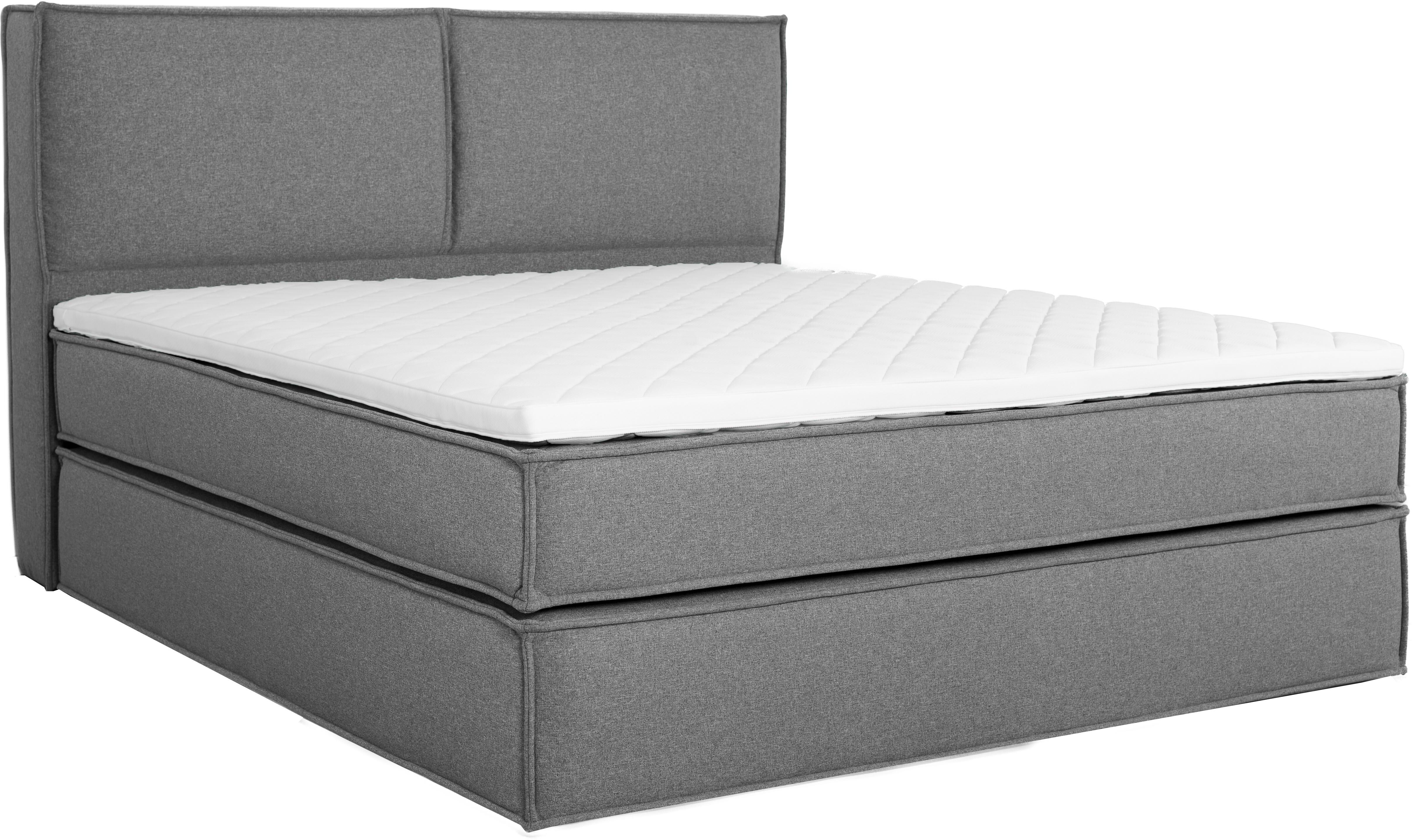 Boxspringbett PLACES OF STYLE "Lorena", grau (hellgrau), B:141cm L:220cm, Komplettbetten, Boxspringbett