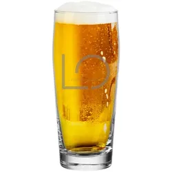 Willi Becher Bierglas 0,5 l mit graviertem Firmenlogo VERTIKAL
