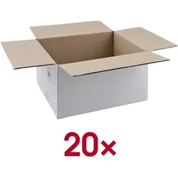 Nestler Wellpapp-Faltkartons 24/31/16,7 cm 20 Stück weiß, 24x16.7x31 cm