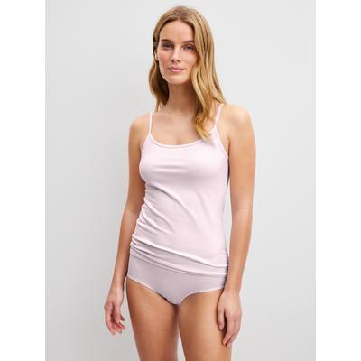 Spaghettitop CALIDA "Essential Cotton", Damen, Gr. M (44/46), rosa (orchid rose), Single Jersey, Obermaterial: 93% Baumwolle, 7% Elasthan, figurbetont hüftbedeckend, tiefer Rundhals, Tops, tiefer Ausschnitt, Single Jersey Qualität, schmale Träger,...