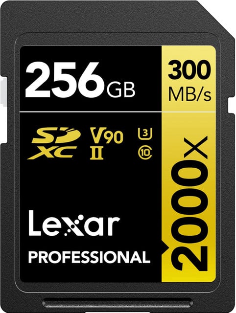 Lexar Professional SDXC 2000x GOLD Geheugenkaart 256GB 260MB/s
