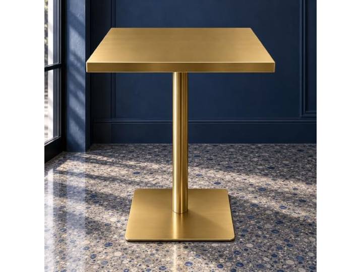Bistrotisch aus Edelstahl, rund oder quadratisch, 4 Farben Zwei Formen und vier Farben; alle Tischgrößen sind 75 cm hoch(Square - Gold,19.6x19.6x29.5in)