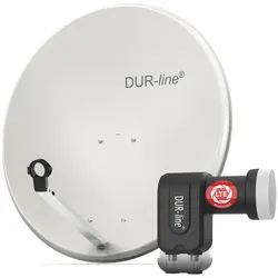 DUR-line MDA 80 Hellgrau - Sat-Komplettanlage mit Twin LNB