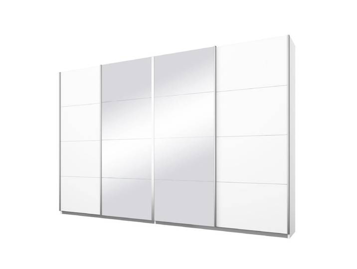 Schwebetürenschrank weiß Spiegel - 271 cm - rauch - SYNCRONO-A